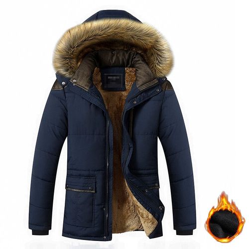 Veste À Capuche Amovible En Coton Épais Imperméable Pour Homme,Coupe-Vent Décontracté,Garde Au Chaud,Poignées,Extérieur,Hiver,