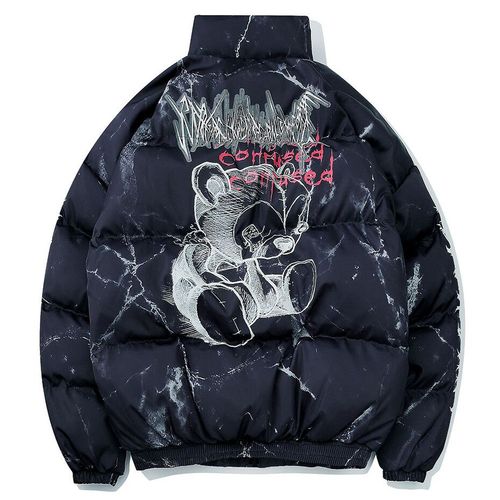 Veste Matelassurera Respirante Hip Hop Pour Hommes,Manteau Chaud D'hiver,Vestes Streetwear,Combinaison De Parkas Y2k,Graphique De Lettre,Aught Dye