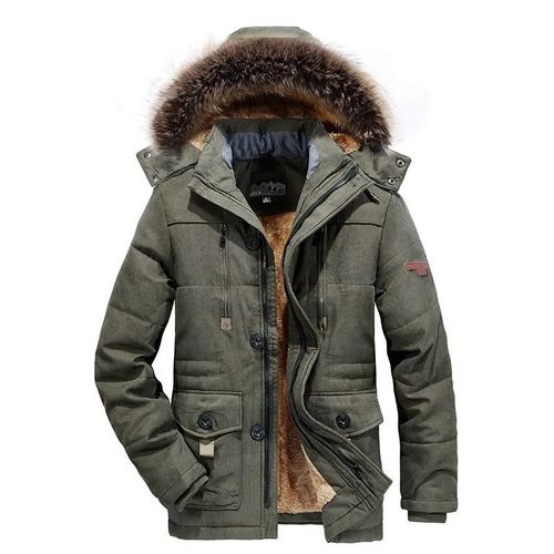 Manteau Matelassé En Coton Mi-Long Pour Homme,Doublé Sourire,Épais,Chaud,Homme,Homme D'âge Moyen,Hiver