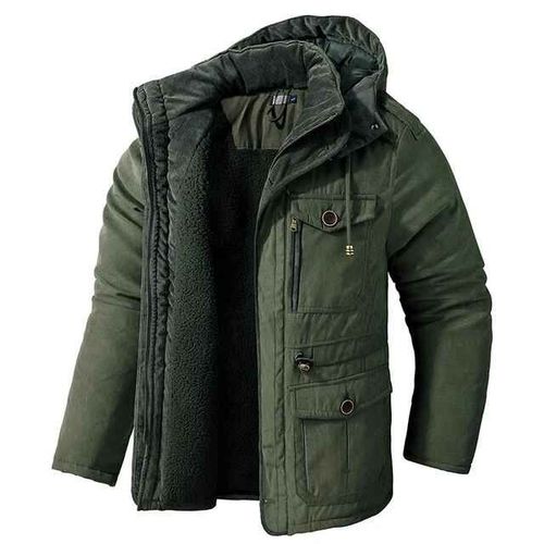 Parka À Capuche Rembourrée En Coton Pour Homme,Coupe-Vent,Veste Chaude,Cachemire,Épais,Extérieur,Hiver