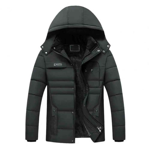 Chimcold Verde-Veste À Capuche Pour Homme,Manteau Thermique Lavable,Solide,Pour L'extérieur,Coupe-Vent,Décontracté,Hiver