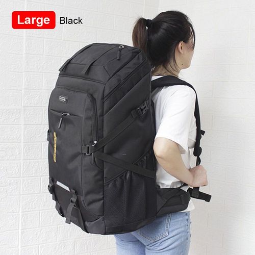 Sac à dos de voyage de grande capacité pour hommes et femmes,sacs à bagages d'extérieur,sac d'ordinateur portable étudiant,sac à dos de camping, - Type Large Black