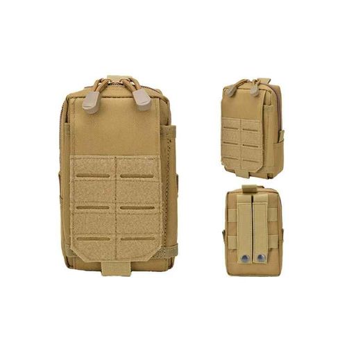 Sac Moller Tactique D'extérieur,Sac De Taille Pour Téléphone Portable,Outil Edc,Accessoires De Chasse,Sac De Gilet,Support D'outils De Travail Pour Téléphone Portable - Type Khaki