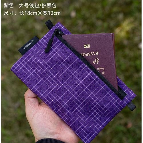 Pochette d'extérieur légère,portefeuille tactique,sac d'argent,Mini porte-cartes clés avec fermeture éclair,voyage,randonnée,Camping,équipement de Trekking - Type L-Purple