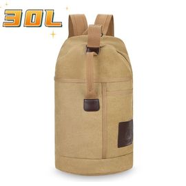 sac de sport de plein air sac à dos toile sacs à dos sac d'école randonnée voyage sacs à dos sac seau - Type Khaki (30L)