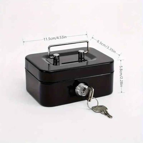 Boîte De Sécurité En Métal,Mini Coffre-Fort,Banque D'argent,Boîte De Sécurité Robuste,Portable Pour Enfants,Collection De Pièces De Monnaie - Type Black #B