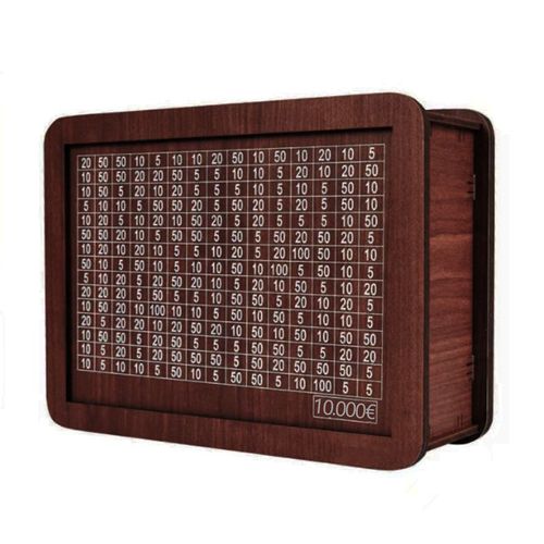 Tirelire en bois,tirelire Euro,boîtes à monnaie assemblées réutilisables,tirelire faite à la main avec objectif d'épargne et boîtes à chiffres - Type EUR 10000