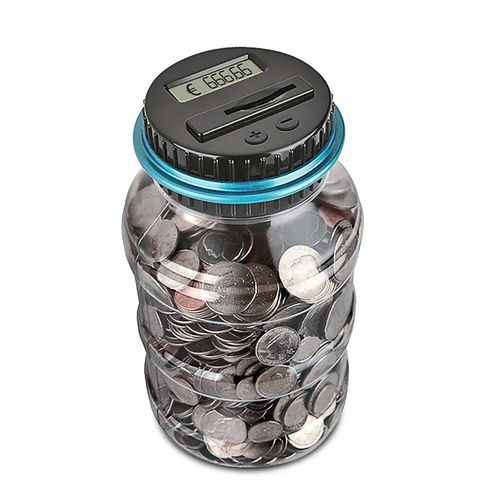 Tirelire électronique LCD numérique,compteur de pièces de monnaie,boîte d'économie d'argent,pot de rangement de pièces de monnaie,Euro,cadeaux d'argent,1 pièce - Type EUR #B