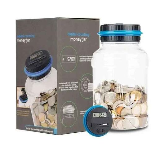 Tirelire électronique compteur pièce numérique LCD comptage pièce de monnaie boîte d'économie d'argent pot pièces de monnaie boîte de rangement pour EURO argent cadeaux royaume-uni - Type Euro 1.8L