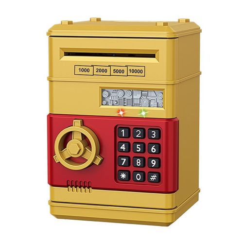 Tirelire créative automatique,Mini coffre-fort pour pièces de monnaie,économie d'argent,mot de passe,compteur de Code,serrure à clé,banque de monnaie,ATM,cadeau pour enfant - Type Gold