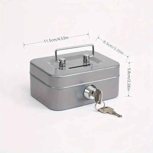 Boîte De Sécurité En Métal,Mini Coffre-Fort,Banque D'argent,Boîte De Sécurité Robuste,Portable Pour Enfants,Collection De Pièces De Monnaie - Type Gray #A
