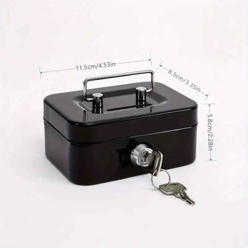 Boîte De Sécurité En Métal,Mini Coffre-Fort,Banque D'argent,Boîte De Sécurité Robuste,Portable Pour Enfants,Collection De Pièces De Monnaie - Type Black #A