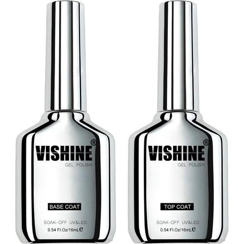 16ml Vernis Semi Permanent À Ongles Couche De Base Et De Finition Top Coat Uv Led Nail Art Design Soak Off Gel Manucure Lot De 2 