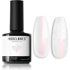 Vernis Semi Permanent Blanc, 15 Ml Vernis Gel Uv Semi Permanent Blanc Perle Effet, Vernis À Ongles Gel Pour Manucure Francaise, Durci Par Led, Nail Art 