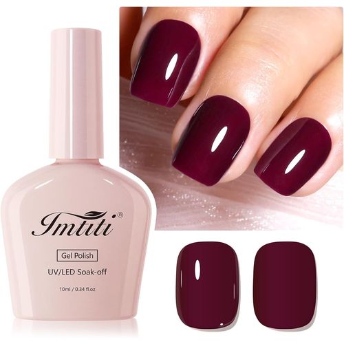 Vernis À Ongles En Gel Rouge Foncé, 1pcs Vernis À Ongles En Gel Rouge Bordeaux Profond, Longue Durée, Manucure De Salon À La Maison Pour L'automne Et L'hiver (10 Ml) 