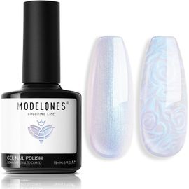 Vernis Semi Permanent Bleu, 15 Ml Vernis Gel Uv Semi Permanent Bleu Perle Effet, Vernis À Ongles Gel Pour Manucure Francaise, Durci Par Led, Nail Art 