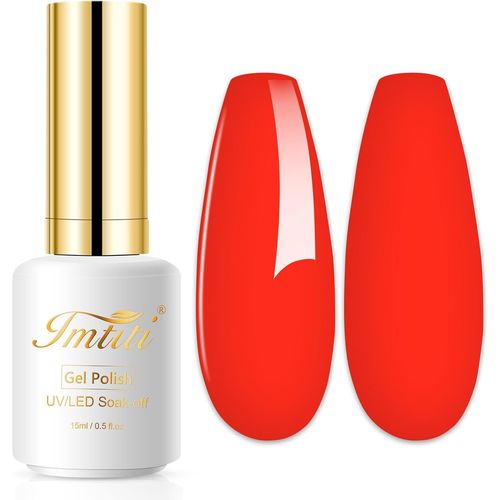 Vernis À Ongles Uv Néon 15 Ml - Rouge - Vernis À Ongles Soak Off Led Uv Pour Le Printemps Et L'été - Pour Débutant - Pour Femme Et Fille 