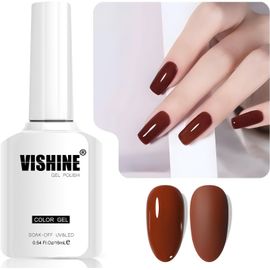 16ml Vernis Gel Semi-Permanent Terracotta Brown Color Vernis À Ongles Gel Soak Off Led Gel Polish Nail Art Designs Manicure Salon Diy At Home Couleur L365 Terracotta Sunset 