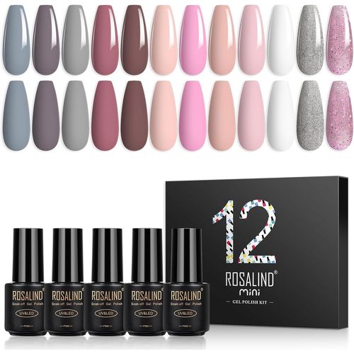 Vernis Semi Permanent 12 Couleurs 7ml Série Hiver Pastel Blanc Rose Gris Éclat Soak Off Uv Gel Vernis A Ongles Automne Semi Permanent 