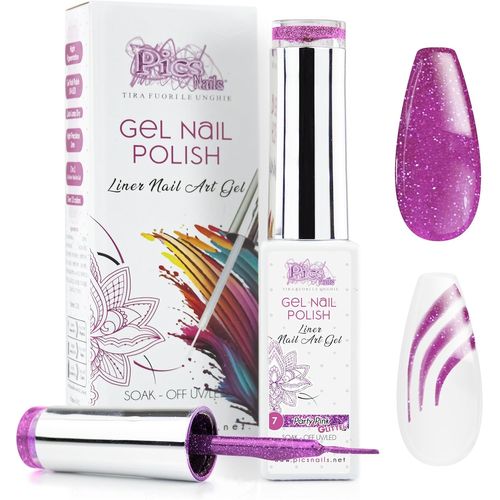 Vernis À Ongles En Gel Semi-Permanent Nail Art Uv/Led 10 Ml (7. Rose Party Pailleté) 