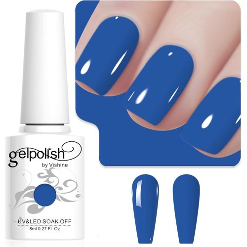 8ml Vernis À Ongles Gel Semi Permanent Couleur Bleu Marine, Vernis Semi Permanent Soak Off Uv Led Gel Polish Nail Art Manucure Salon Diy L245 
