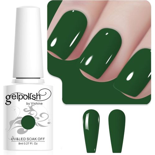 8ml Vernis À Ongles Gel Semi Permanent Couleur Vert Foncé, Vernis Semi Permanent Soak Off Uv Led Gel Polish Nail Art Manucure Salon Diy L235 