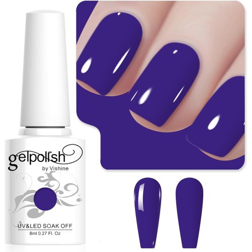 8ml Vernis À Ongles Gel Semi Permanent Couleur Violet, Vernis Semi Permanent Soak Off Uv Led Gel Polish Nail Art Manucure Salon Diy L250 