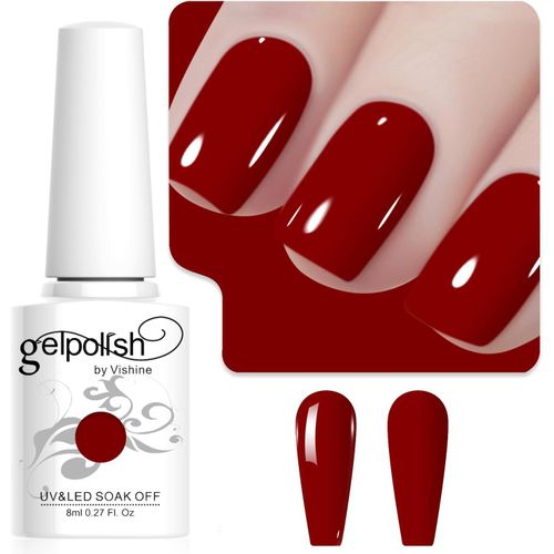 8ml Vernis À Ongles Gel Semi Permanent Couleur Rouge Sang, Vernis Semi Permanent Soak Off Uv Led Gel Polish Nail Art Manucure Salon Diy L261 