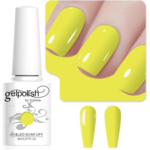 8ml Vernis À Ongles Gel Semi Permanent Couleur Vert Citron, Vernis Semi Permanent Soak Off Uv Led Gel Polish Nail Art Manucure Salon Diy L227 