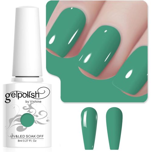 8ml Vernis À Ongles Gel Semi Permanent Couleur Vert Menthe, Vernis Semi Permanent Soak Off Uv Led Gel Polish Nail Art Manucure Salon Diy L237 