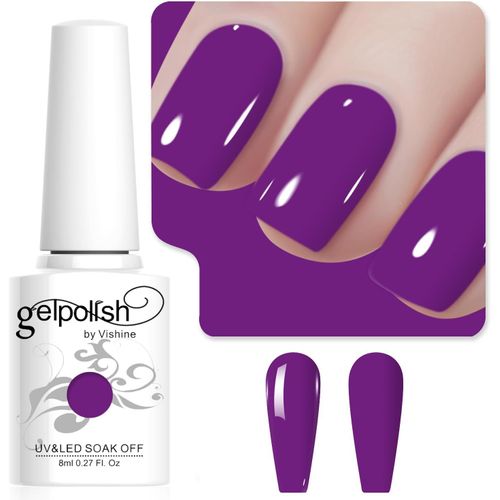 8ml Vernis À Ongles Gel Semi Permanent Couleur Pourpre, Vernis Semi Permanent Soak Off Uv Led Gel Polish Nail Art Manucure Salon Diy L252 
