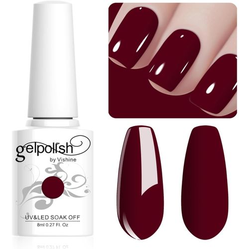 8ml Vernis À Ongles Gel Semi Permanent Couleur Bordeaux, Vernis Semi Permanent Soak Off Uv Led Gel Polish Nail Art Manucure Salon Diy Lm080 