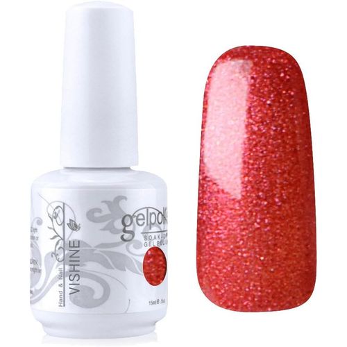 Vernis À Ongles Semi-Permanent Gelpolish Soak-Off Uv Led Manucure Vernis Gels Rouge Scintillant (1430) 