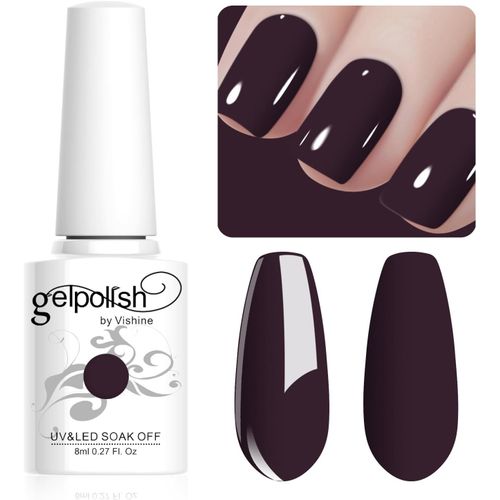 8ml Vernis À Ongles Gel Semi Permanent Couleur Pourpre Foncé, Vernis Semi Permanent Soak Off Uv Led Gel Polish Nail Art Manucure Salon Diy Lm089 