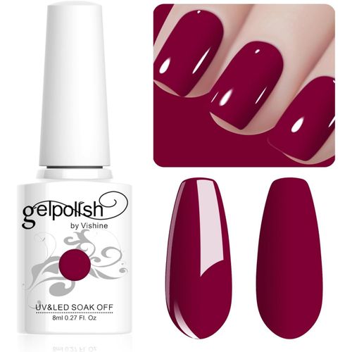 8ml Vernis À Ongles Gel Semi Permanent Couleur Rouge Cerise, Vernis Semi Permanent Soak Off Uv Led Gel Polish Nail Art Manucure Salon Diy Lm079 