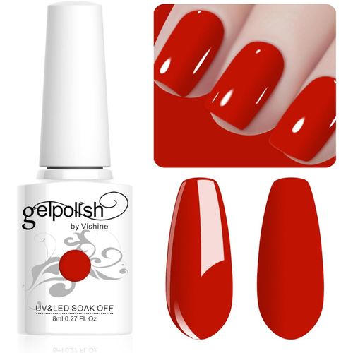 8ml Vernis À Ongles Gel Semi Permanent Couleur Rouge Vif, Vernis Semi Permanent Soak Off Uv Led Gel Polish Nail Art Manucure Salon Diy Lm063 