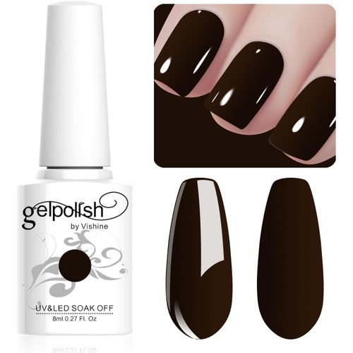 8ml Vernis À Ongles Gel Semi Permanent Couleur Brun Foncé, Vernis Semi Permanent Soak Off Uv Led Gel Polish Nail Art Manucure Salon Diy Lm081 