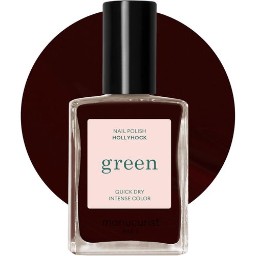 Green Vernis À Ongles Rouge Noir Hollyhock - Vernis À Ongles Classique 9-Free, Vegan Et Bio Sourcé - Effet Manucure Professionnelle - Vernis - Vernis Ongles - Nail Polish - 15ml 