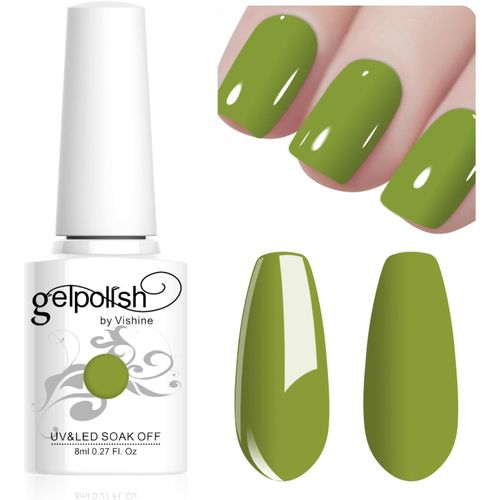 8ml Vernis À Ongles Gel Semi Permanent Couleur Vert Olive, Vernis Semi Permanent Soak Off Uv Led Gel Polish Nail Art Manucure Salon Diy Lm058 