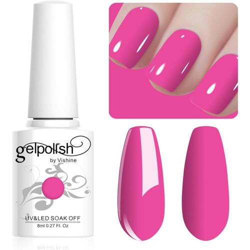8ml Vernis À Ongles Gel Semi Permanent Couleur Rose Vif, Vernis Semi Permanent Soak Off Uv Led Gel Polish Nail Art Manucure Salon Diy Lm053 