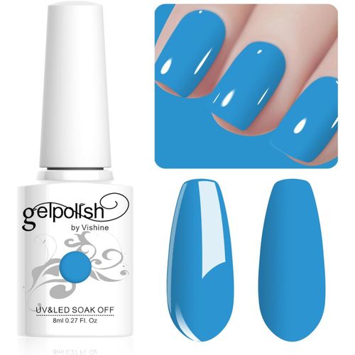 8ml Vernis À Ongles Gel Semi Permanent Couleur Bleu Vif, Vernis Semi Permanent Soak Off Uv Led Gel Polish Nail Art Manucure Salon Diy Lm070 