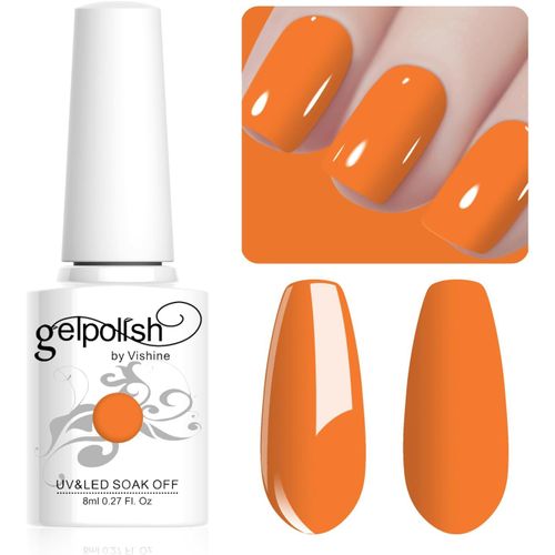 8ml Vernis À Ongles Gel Semi Permanent Couleur Orange, Vernis Semi Permanent Soak Off Uv Led Gel Polish Nail Art Manucure Salon Diy Lm059 