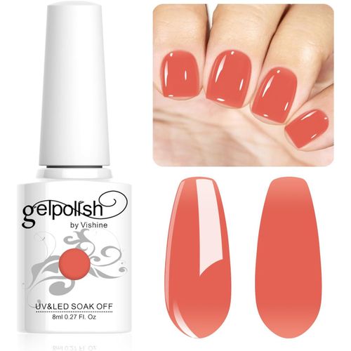 Vernis Semi-Permanent Neutre Transparent,8ml Jelly Rouge Corail Vernis À Ongles Gel Naturel French Manucure Nail Art Uv Led Soak Off Gel #L152