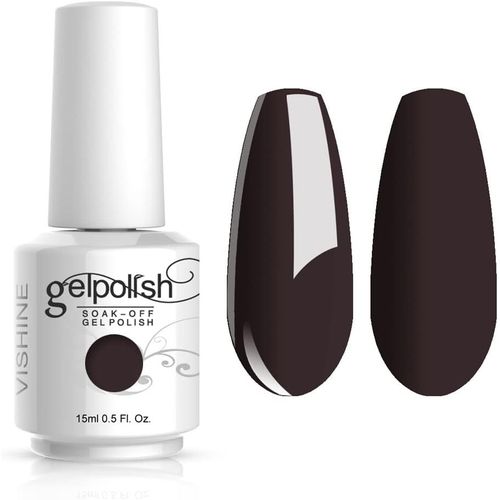 Vernis À Ongles Semi-Permanent Soak-Off Uv Led Nail Art Vernis Gels Manucure Marron Foncé (1580) 