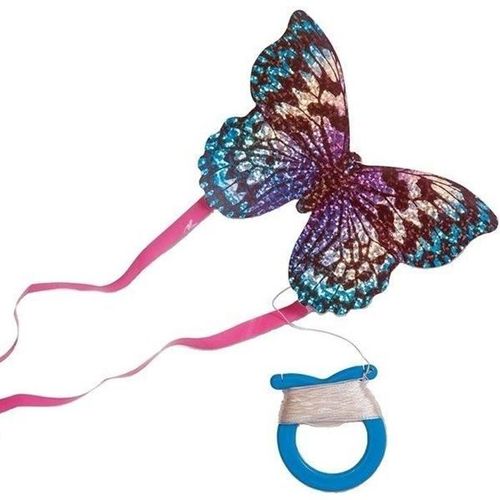 Cerf-Volant Papillon Brillant Avec Rubans