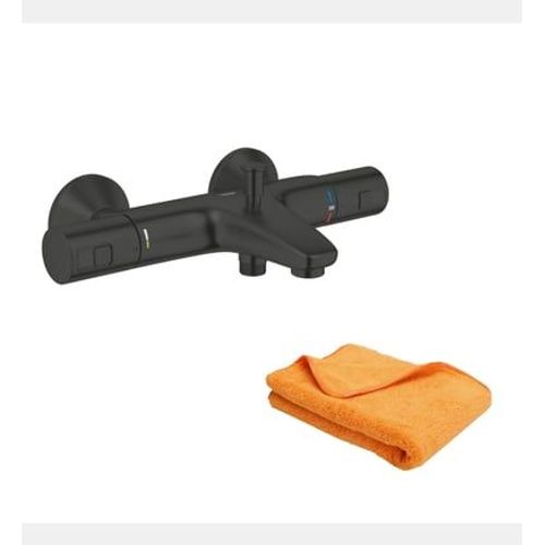 Grohe - Mitigeur bain douche thermostatique GROHE Precision Start noir + microfibre  - Noir