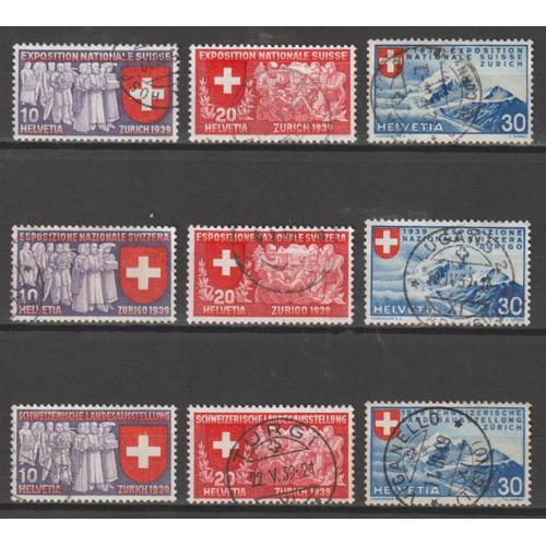 Suisse, 1939, N°320 À 328, Oblitérés.