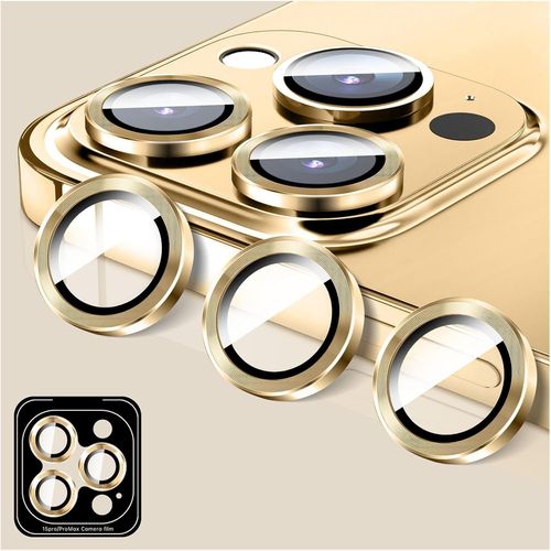 Protecteur D'objectif D'appareil Photo Pour Iphone 12 Pro Max, Protecteur D'écran En Verre Trempé Hd Pour Appareil Photo, Anneaux Métalliques À Alignement Automatique