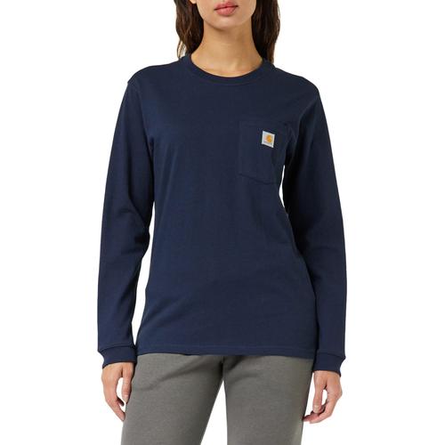 Carhartt Pocket Long-Sleeve T-Shirt, Navy, X-Large Femme