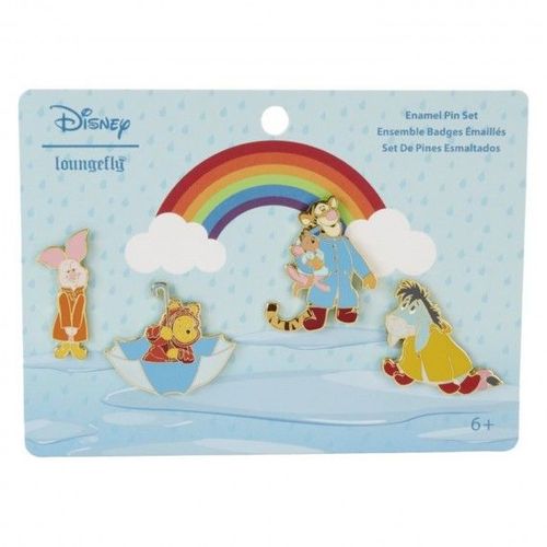 Pins Loungefly Disney - 4pcs Set Winnie The Pooh And Friends Rainy Day
